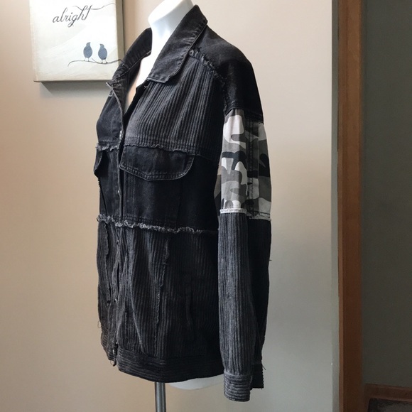 🐲💙 Anthropologie Pol Distressed Button Shacket Jacket - Picture 11 of 12